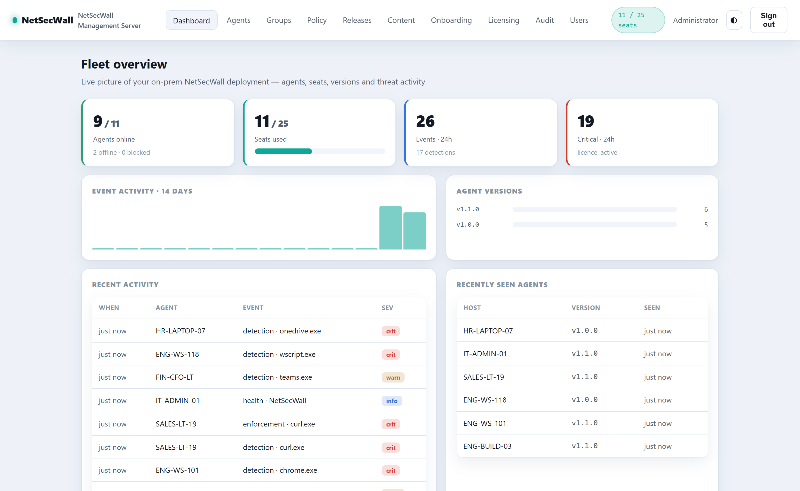 Selected console view (light theme)
